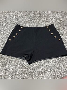 Belle & Sky High Waisted Black Sailor Shorts, Size 8